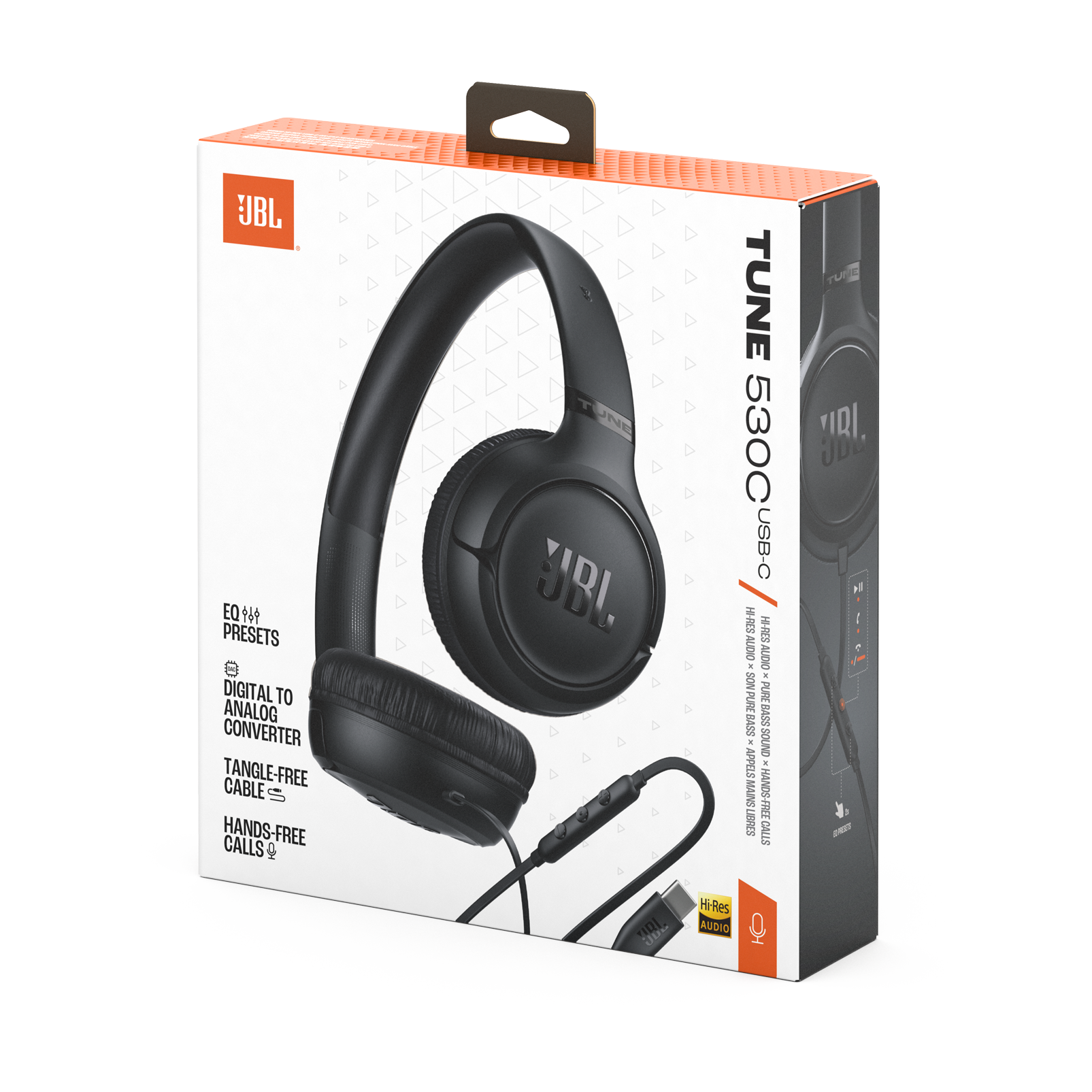 Audífonos con Cable JBL Tune 530C USB-C Pure Bass Alta Resolución Negro
