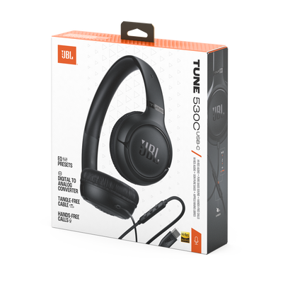Audífonos con Cable JBL Tune 530C USB-C Pure Bass Alta Resolución Negro