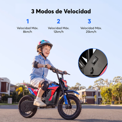 Navee Moto de Cross Eléctrica Infantil Cyber X Pro 8-11 Años Máx 25km/h Autonomía 14.5km 350W Neumáticos 8" Cross Suspensión Trasera Chasis Acero Negro