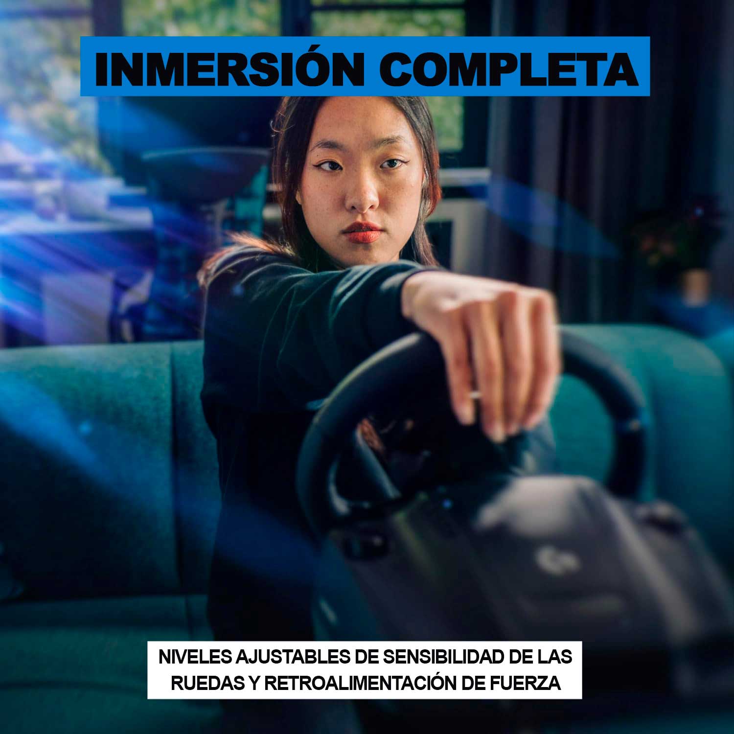 Volante De Carreras con Pedales Logitech G923 PS5, PS4 y PC (Windows) Negro