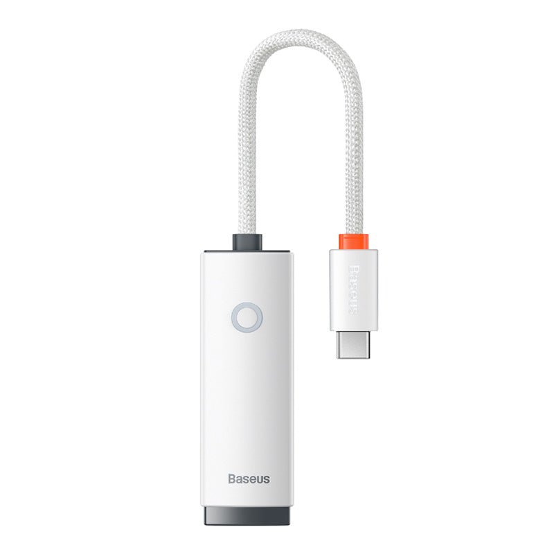 Adaptador de Red Tipo - C a Puerto LAN RJ45 - 1000 Mbps - Blanco - Baseus Lite Series - Bestmart