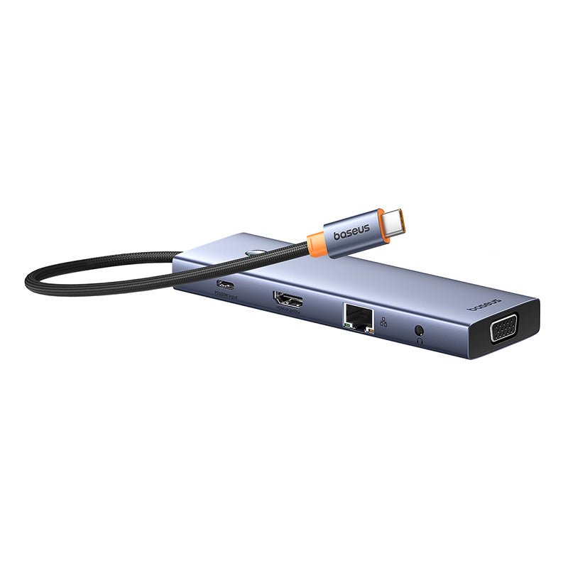 Adaptador HUB 10 en 1 USB - C a HDMI, USB 3.0, VGA, Ethernet, PD, SD, 3.5mm - Baseus - Gris - Bestmart