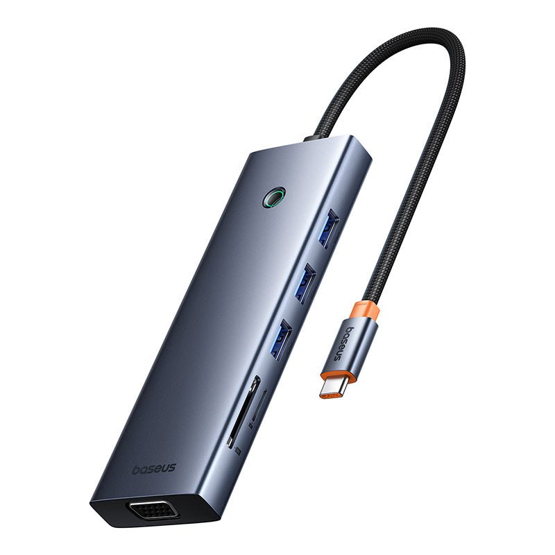 Adaptador HUB 10 en 1 USB - C a HDMI, USB 3.0, VGA, Ethernet, PD, SD, 3.5mm - Baseus - Gris - Bestmart