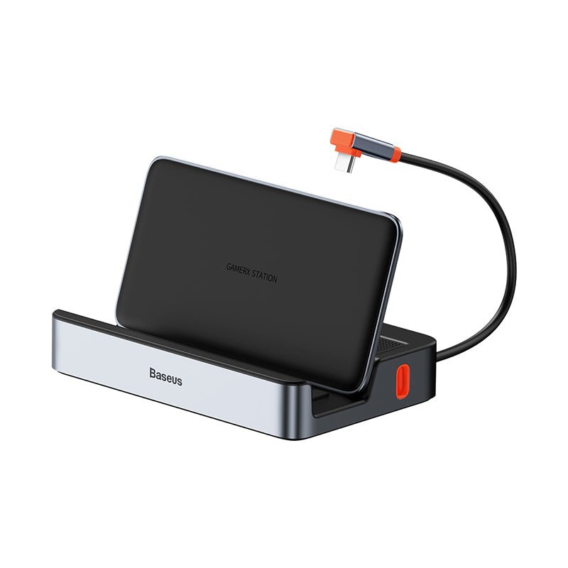 Adaptador HUB 6 en 1 Tipo C a HDMI + USB 3.0 x 3 + PD + RJ45 - Baseus GamerX Series - Gris - Bestmart
