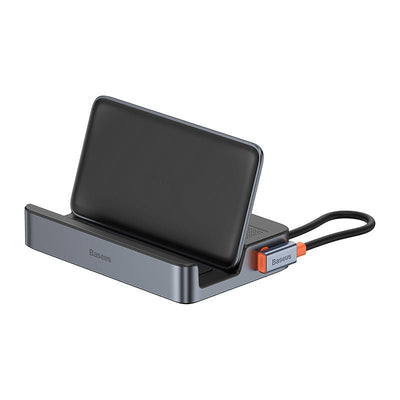 Adaptador HUB 6 en 1 USB-C a HDMI + USB 3.0 x 3 + PD + RJ45 - Baseus GamerX Series - Gris Open Box - Bestmart