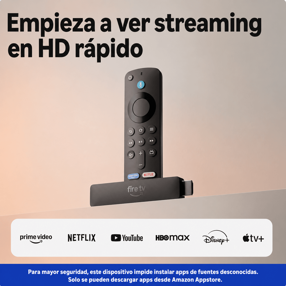Amazon Fire TV Stick HD con Alexa 8GB (2026) Negro - Bestmart