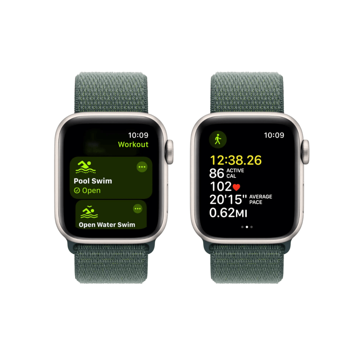 Apple Watch SE 2.ª Gen 2022 (GPS) Caja Starlight aluminio 40mm con Lake Green Sport Loop - Ajustable - Bestmart