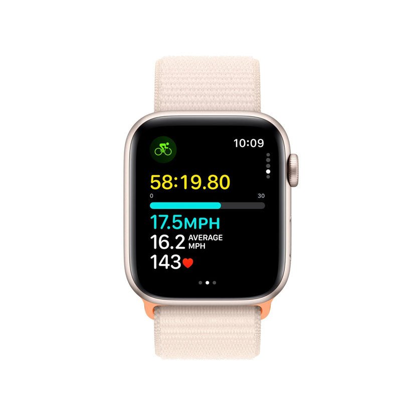 Apple Watch SE 2.ª Gen (GPS) Caja Starlight aluminio 44mm con correa sport Loop Starlight - Ajustable - Bestmart