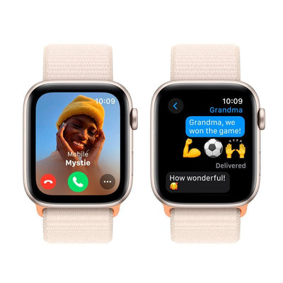 Apple Watch SE 2.ª Gen (GPS) Caja Starlight aluminio 44mm con correa sport Loop Starlight - Ajustable - Bestmart