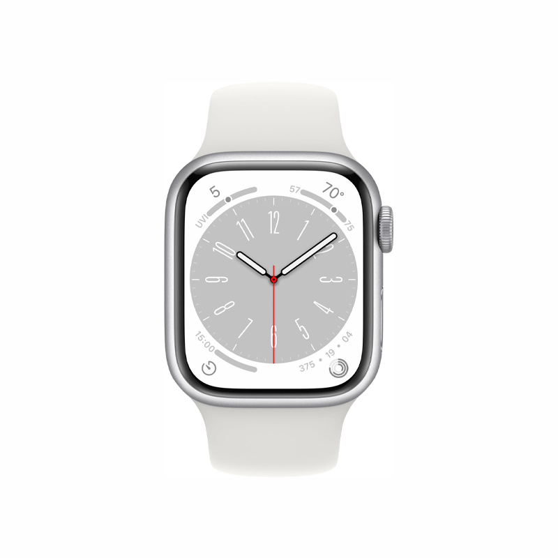 Apple Watch Serie 8 (GPS) Caja Silver aluminio 45mm con correa sport Blanco - S/M - Bestmart