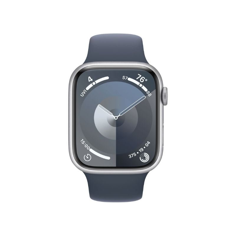 Apple Watch Series 9 (GPS) Caja Silver aluminio 45mm con Correa Storm Blue Sport - M/L
