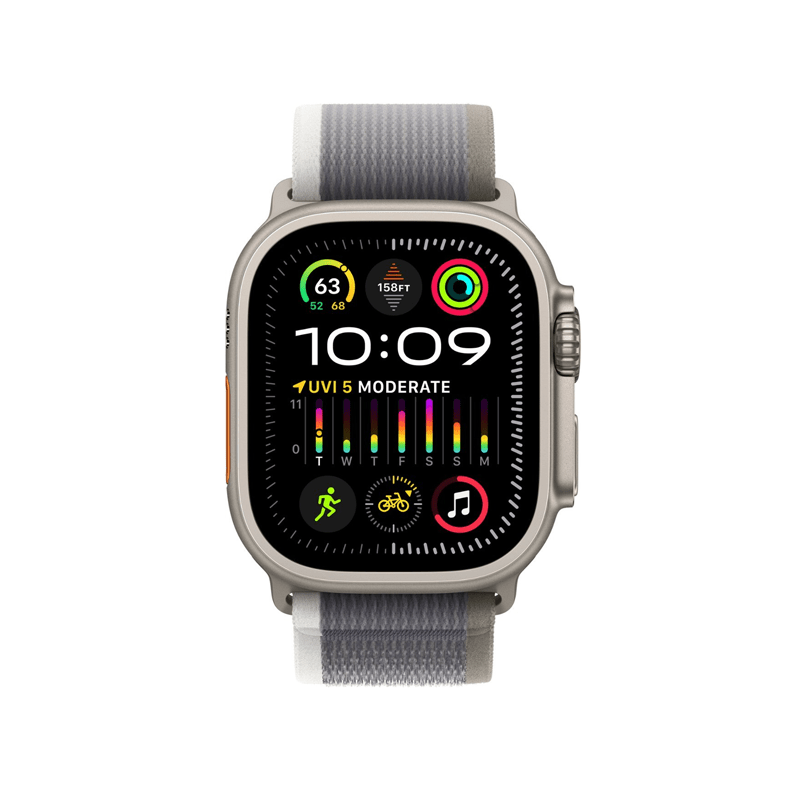 Apple Watch Ultra 2 (GPS + Cellular) Caja Titanium 49mm con correa Trail Loop Verde/Gris - M/L