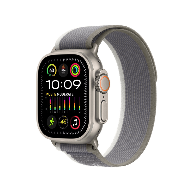 Apple Watch Ultra 2 (GPS + Cellular) Caja Titanium 49mm con correa Trail Loop Verde/Gris - M/L