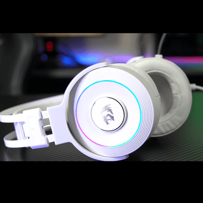 Audifono Gamer Redragon Lamia H320 RGB USB Blanco con Soporte - Bestmart