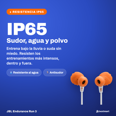 Audífonos Deportivos Inalámbricos JBL Endurance Run 3 Bluetooth IP65 Blanco - Bestmart