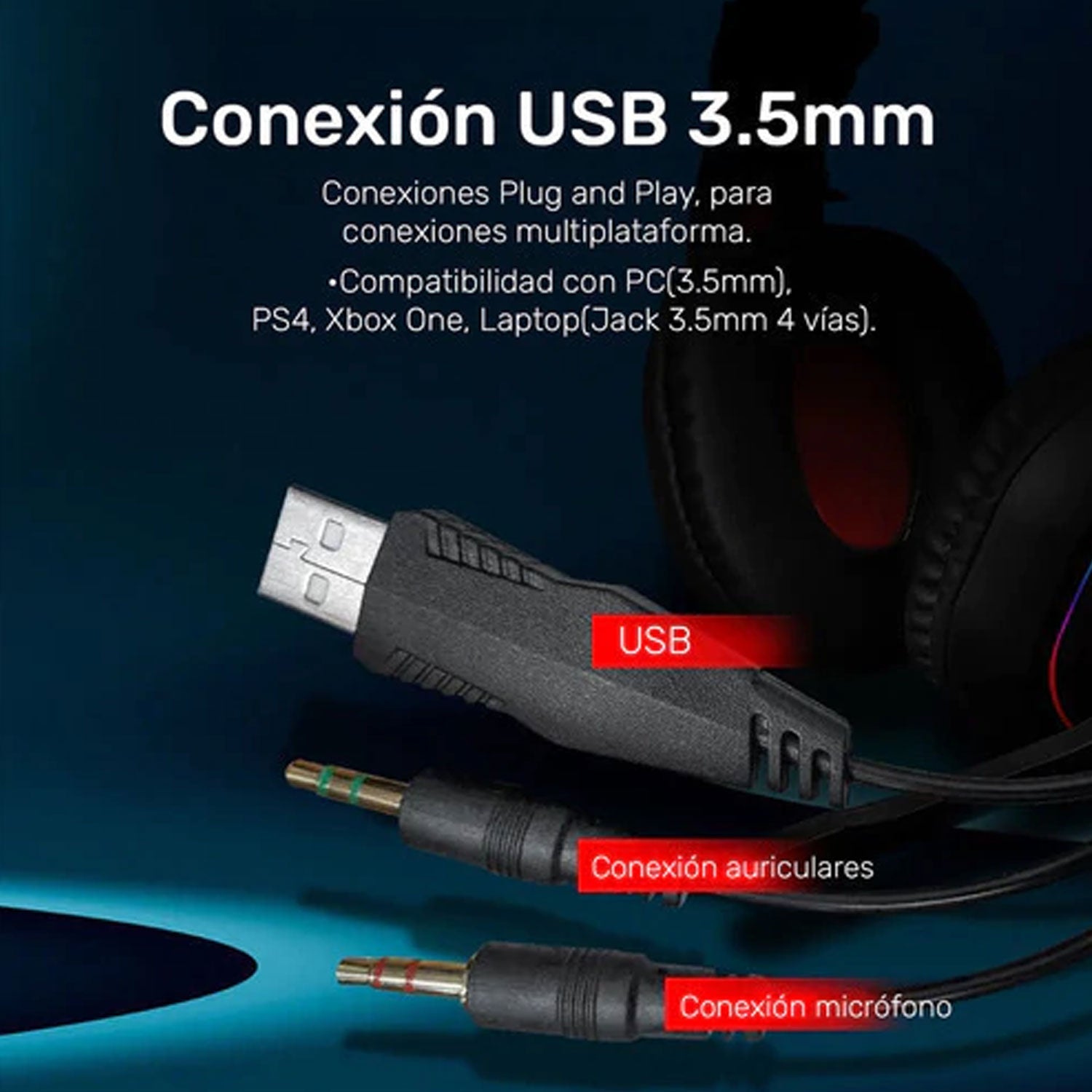 Audifonos Gamer Redragon Ares H120 Rgb Conector 3.5 Negro - Bestmart
