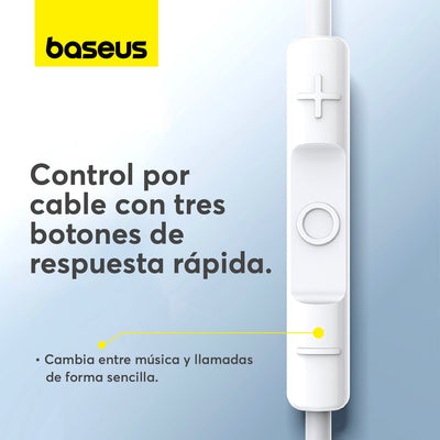 Audífonos In - Ear Baseus Encok C17 - Blanco - Bestmart