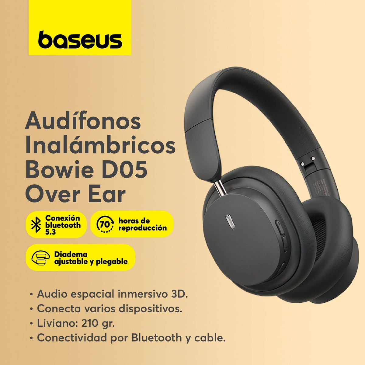 Audífonos Inalámbricos Baseus Bowie D05 - Gris - Bestmart