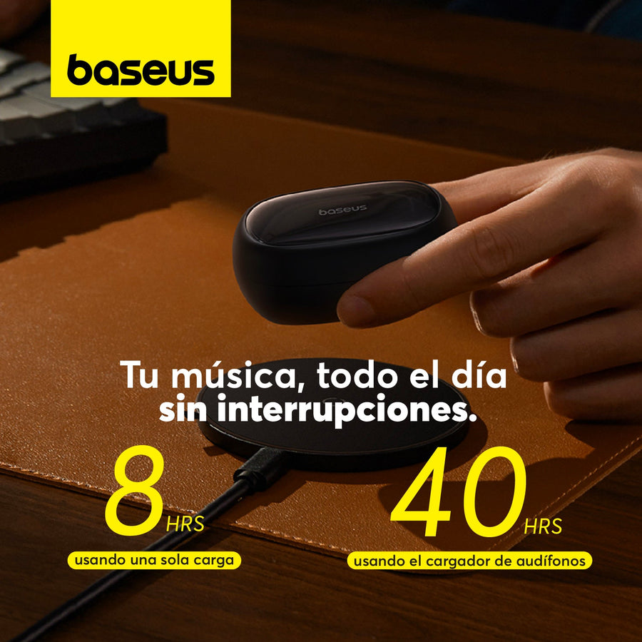 Audífonos inalámbricos Baseus Bowie MA20 Pro con Cancelación Activa de Ruido - Negro