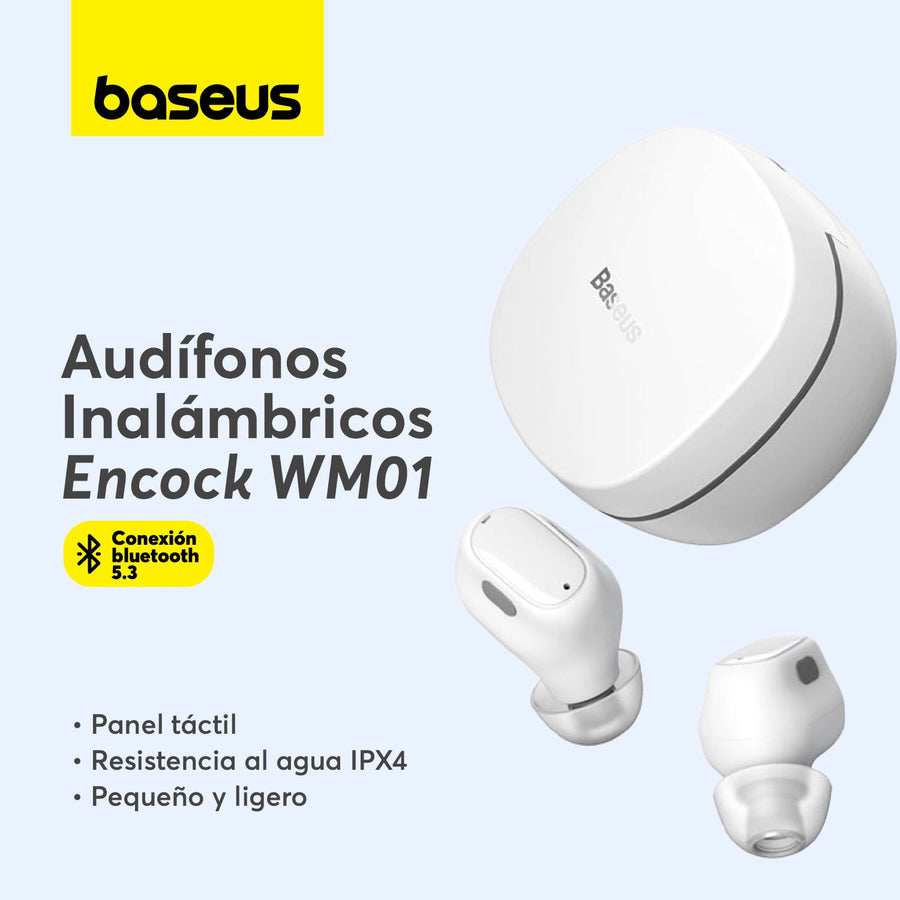 Audífonos Inalámbricos Baseus Encok True WM01 - Blanco