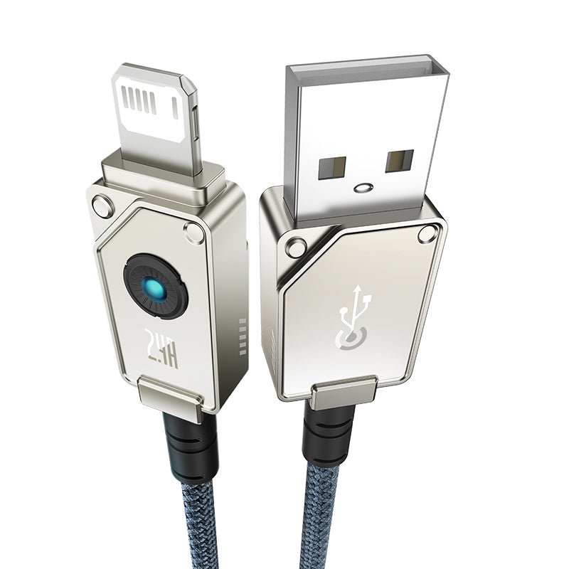 Cable de carga rápida Baseus Unbreakable USB a Lightning de 1 metro - 2.4A - Blanco - Bestmart