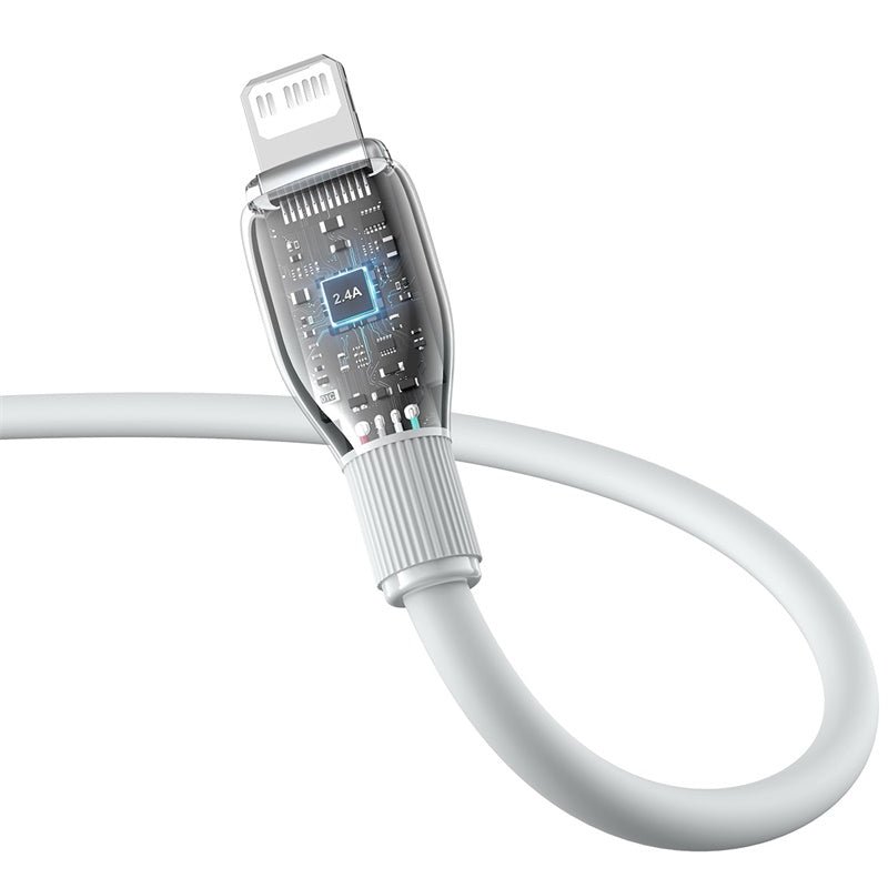 Cable de Carga Rápida Baseus USB - C a Lightning de 2 Metros - 20W - Series Pudding - Blanco - Bestmart