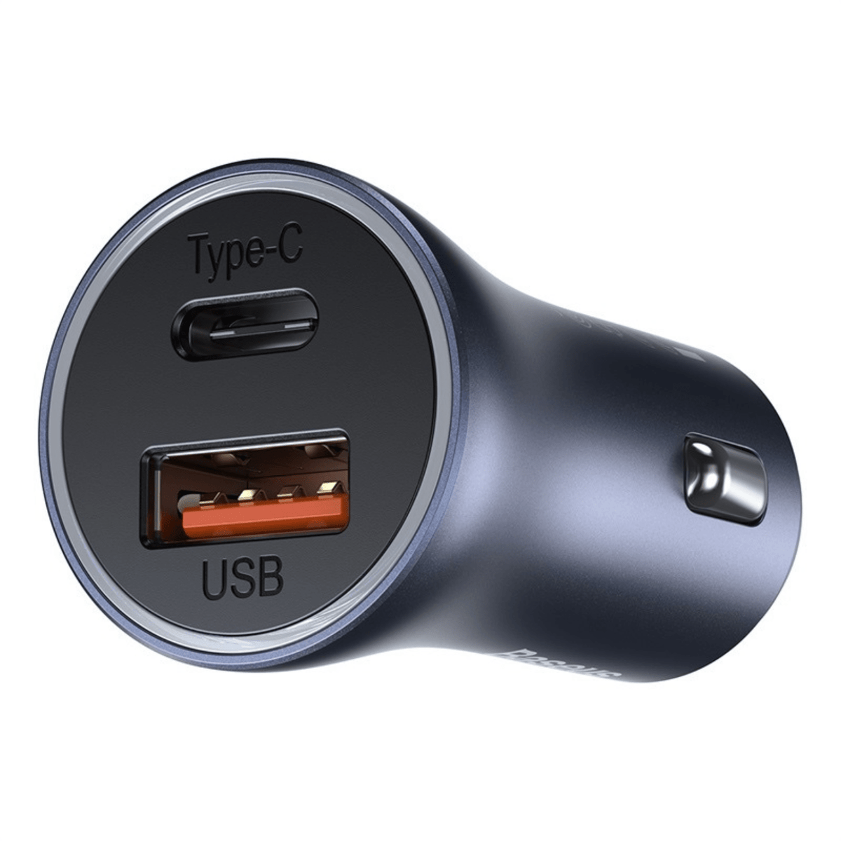Cargador Rápido para Auto Baseus Dual USB + USB - C - Incluye Cable Lightning 1M - 40W - Gris - Bestmart
