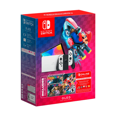 Consola Nintendo Switch Oled Blanca con Mario Kart 8 Deluxe - Bestmart