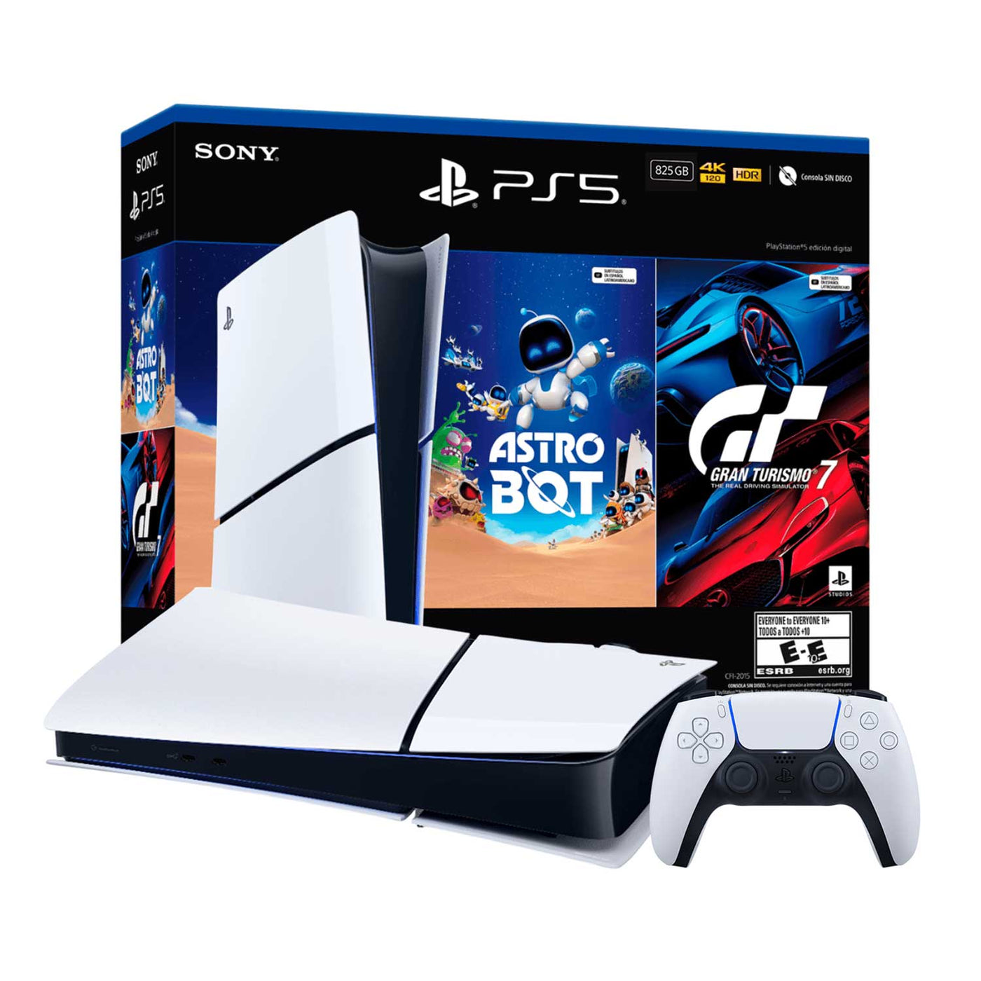 Consola PS5 Slim 825GB Astro Bot + Gran Turismo 7 Edición Digital