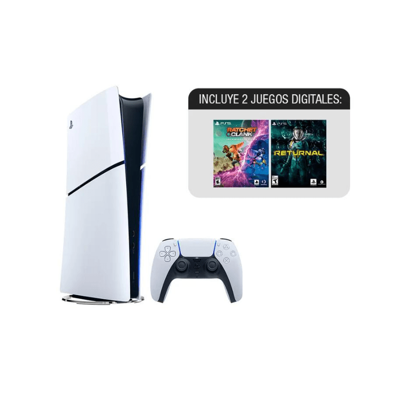 Consola PS5 Slim Edición Digital + 2 juegos - Bestmart