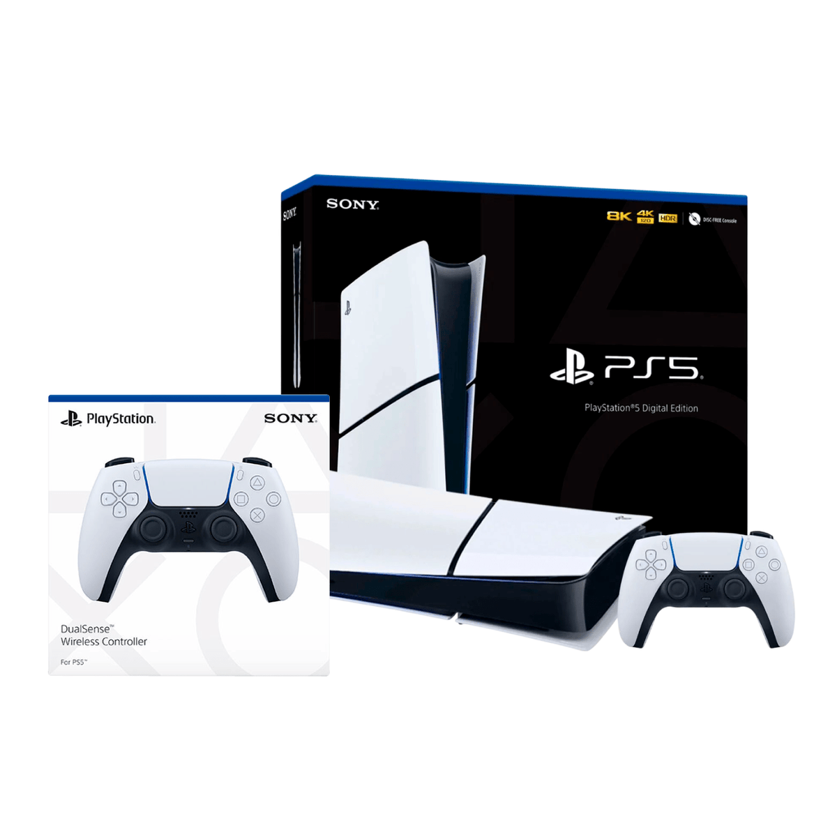 Consola Sony Playstation 5 Slim Edición Digital + Control Dualsense Adicional Blanco - Bestmart