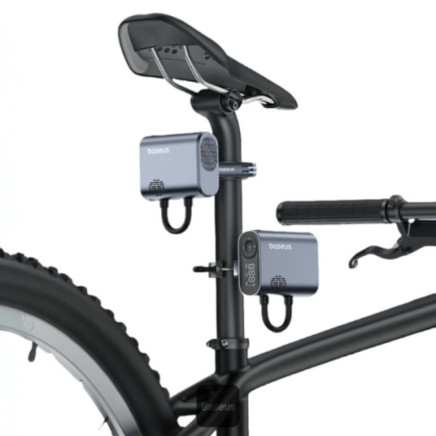 Inflador portátil Baseus PrimeTrip 150 PSI con pantalla LED y carga rápida Negro - Bestmart