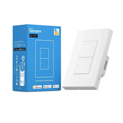 Interruptor de pared Wifi Sonoff M5 2 canales Matter blanco - Bestmart