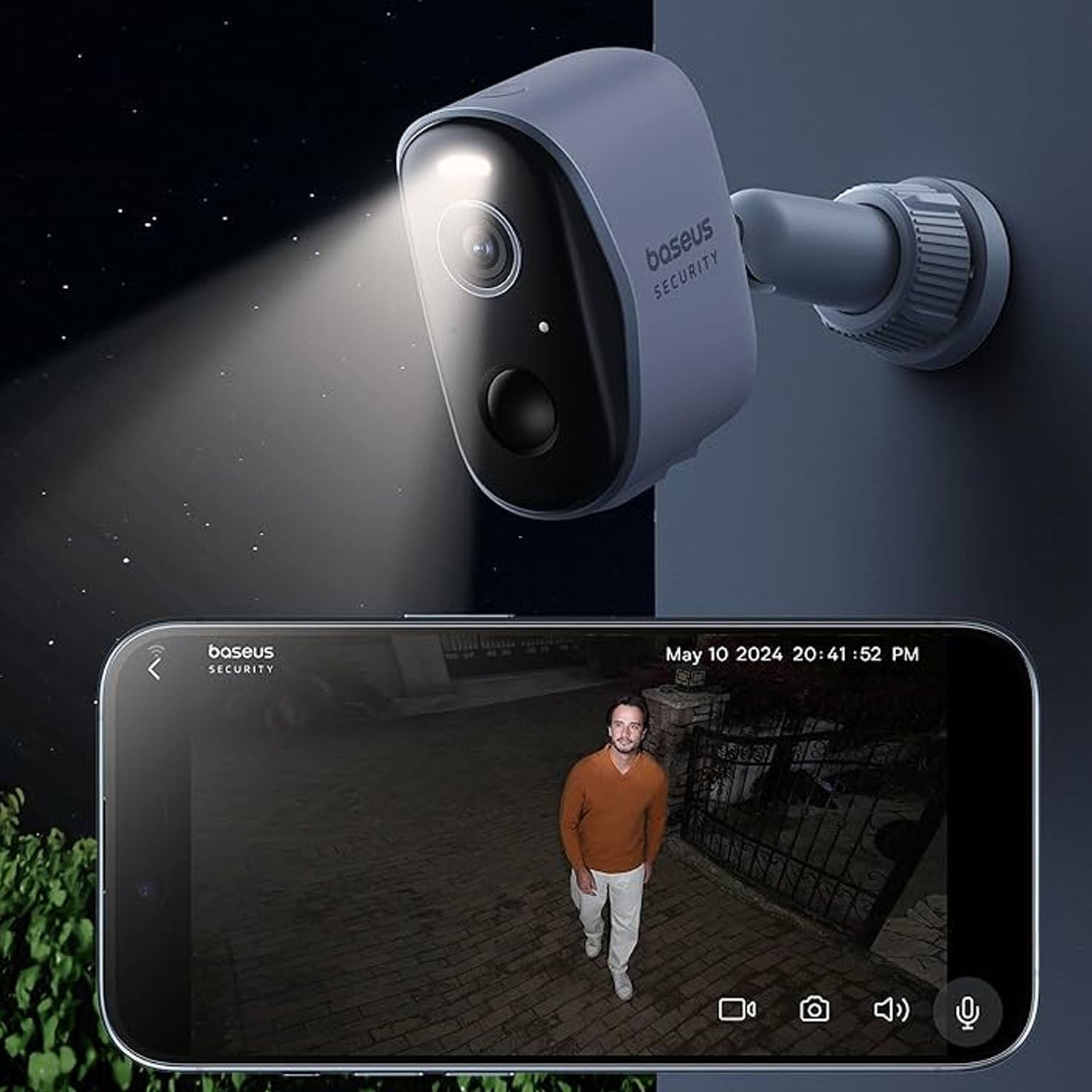 Kit de dos cámaras de seguridad exterior Baseus Security N1 2K Blanco - Bestmart