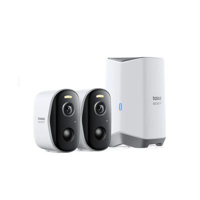 Kit de dos cámaras de seguridad exterior Baseus Security N1 2K Blanco - Bestmart