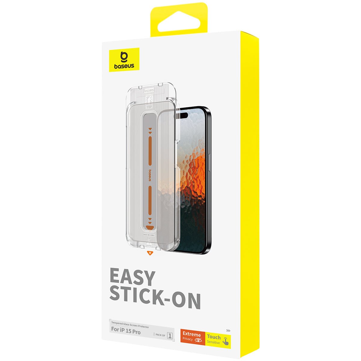 Lámina Protectora Baseus Anti Espía HD para iPhone 15 Pro - Series Sapphire - Bestmart