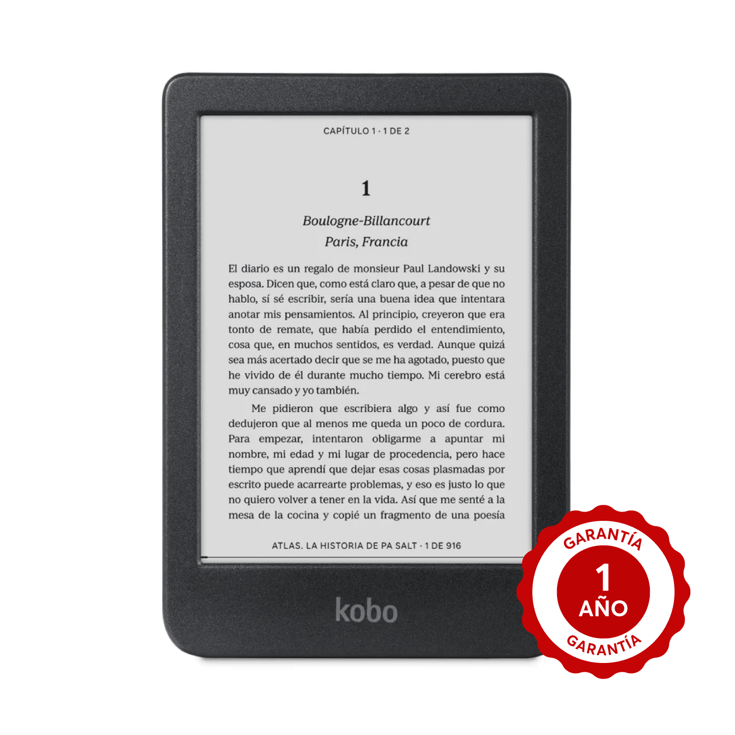 Lector E Reader Kobo Clara BW HD 6" 16GB Waterproof Negro Open Box - Bestmart