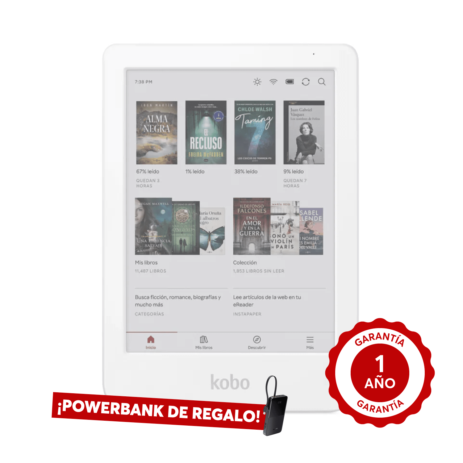 Lector E Reader Kobo Clara Colour HD 6" Waterproof 16GB Blanco - Bestmart