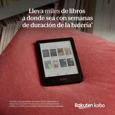 Lector E Reader Kobo Clara Colour HD 6" Waterproof 16GB Negro - Bestmart