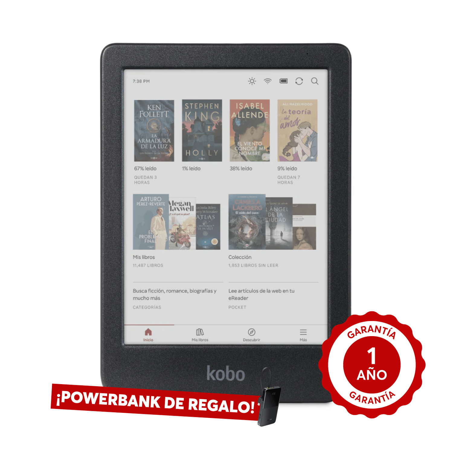 Lector E Reader Kobo Clara Colour HD 6" Waterproof 16GB Negro - Bestmart