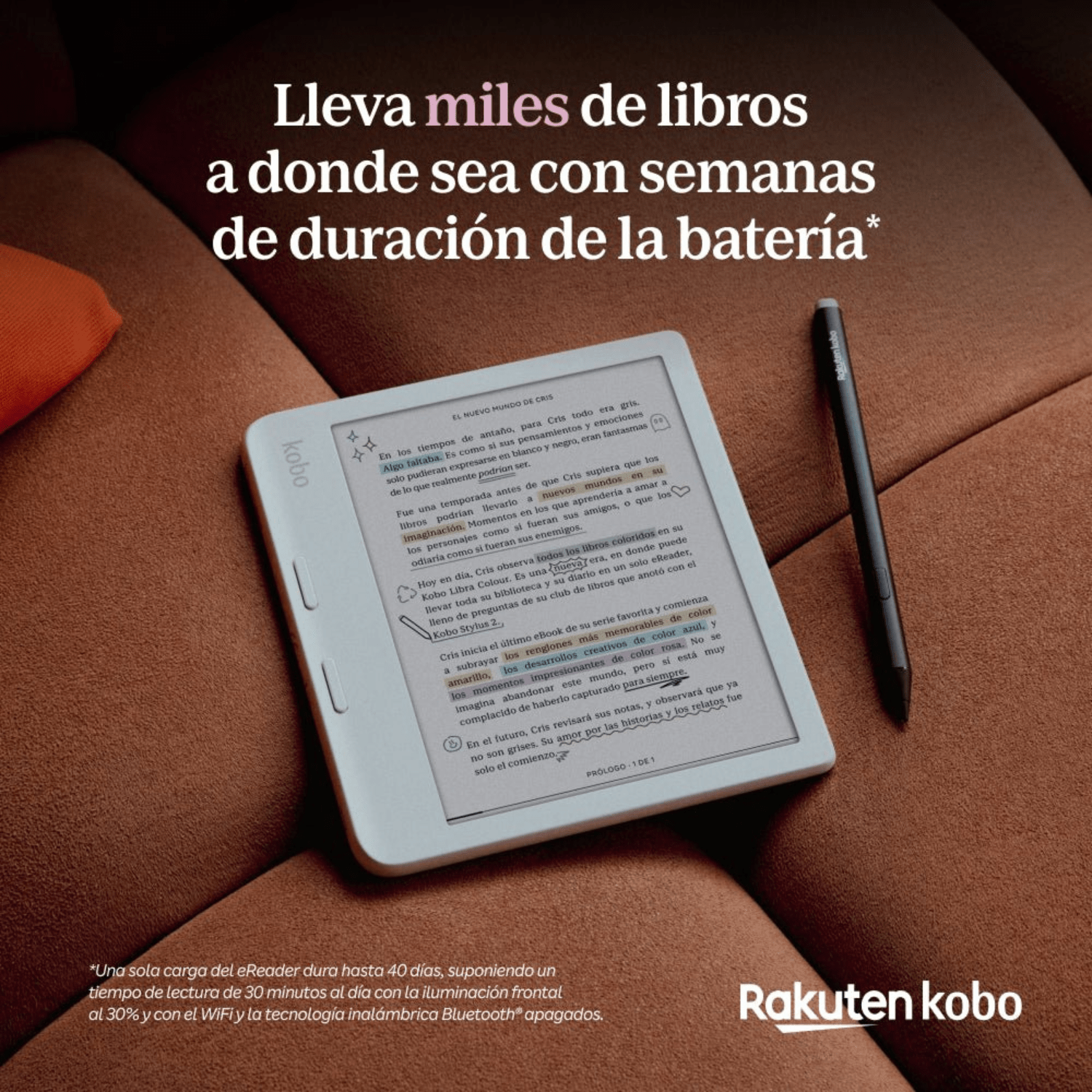 Lector E Reader Kobo Libra Colour HD 7" - 32GB - Negro - Bestmart