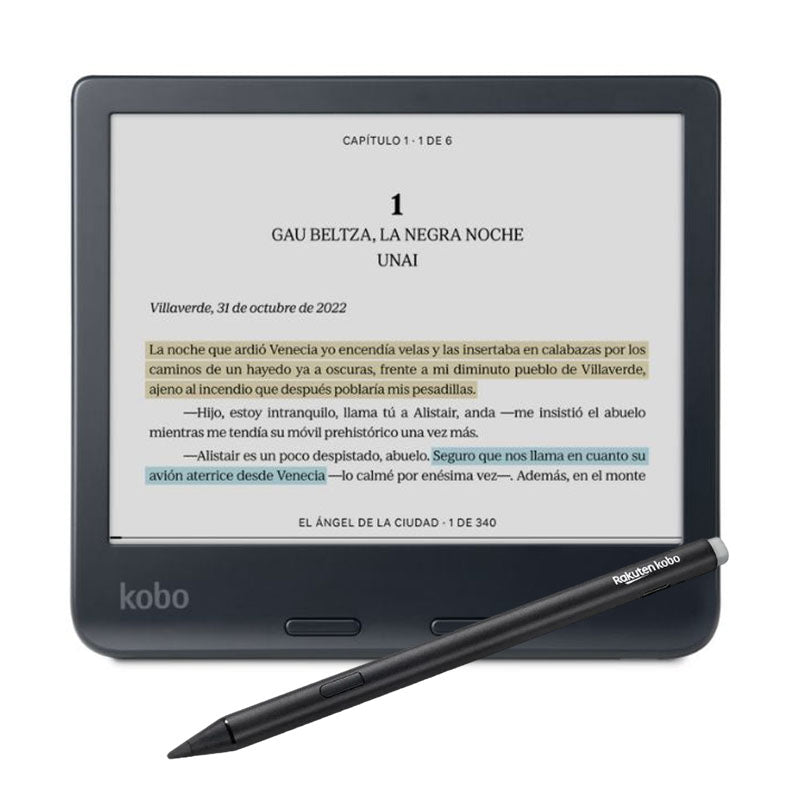 Lector e reader Kobo Libra Colour Negro con Lápiz Stylus 2 Negro