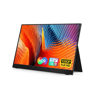 Monitor Portátil Vilva 15,6" FHD 1080P IPS con USB - C, HDMI, cubierta y altavoces Negro - Bestmart