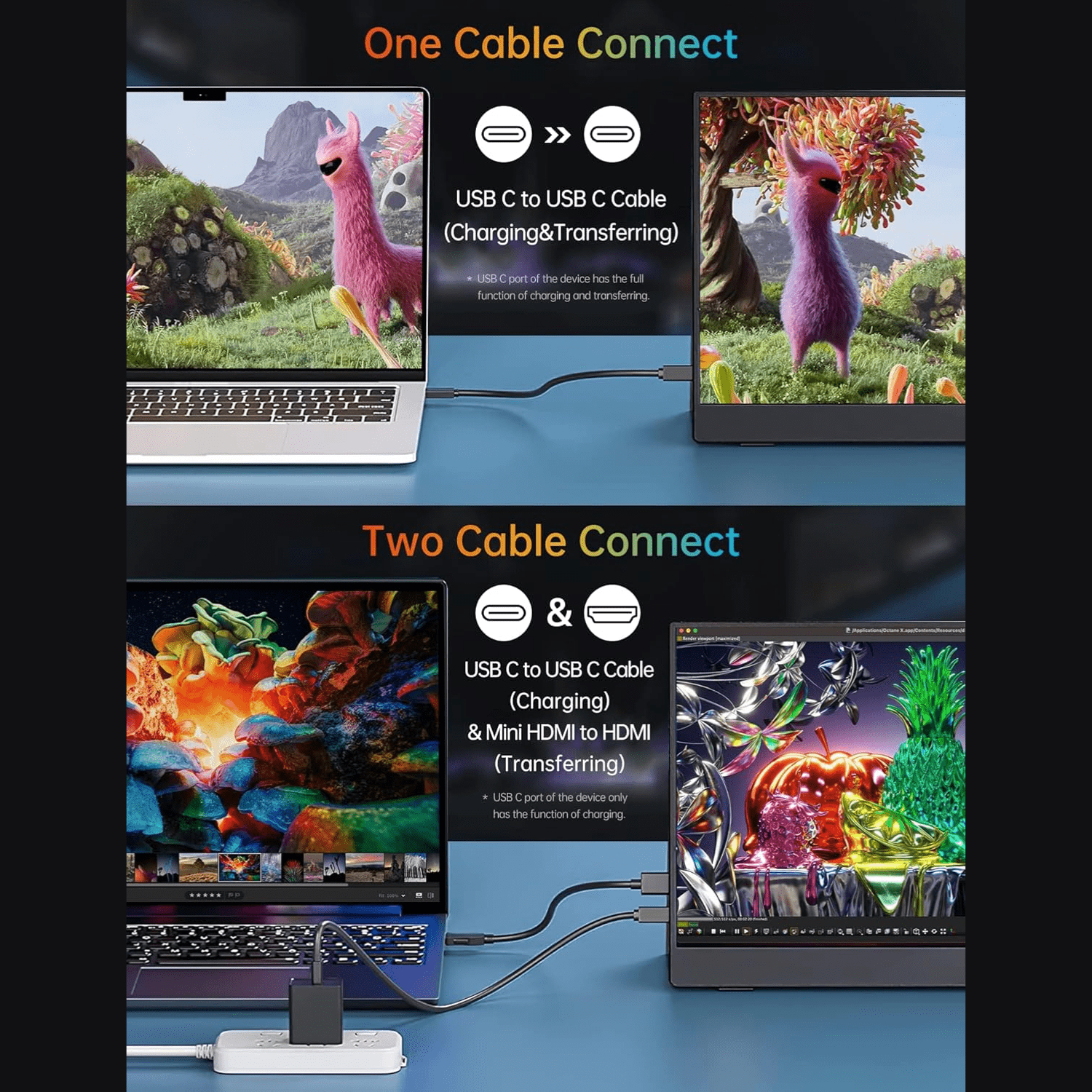 Monitor Portátil Vilva 15,6" FHD 1080P IPS con USB - C, HDMI, cubierta y altavoces Negro - Bestmart