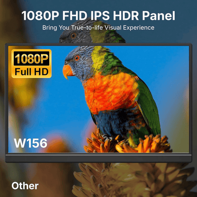 Monitor Portátil WGK 15,6" FHD 1080p USB - C Mini HDMI con soporte Negro - Bestmart