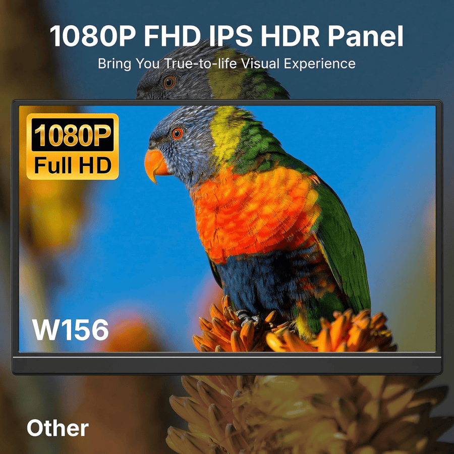 Monitor Portátil WGK 15,6" FHD 1080p USB-C Mini HDMI con soporte Negro