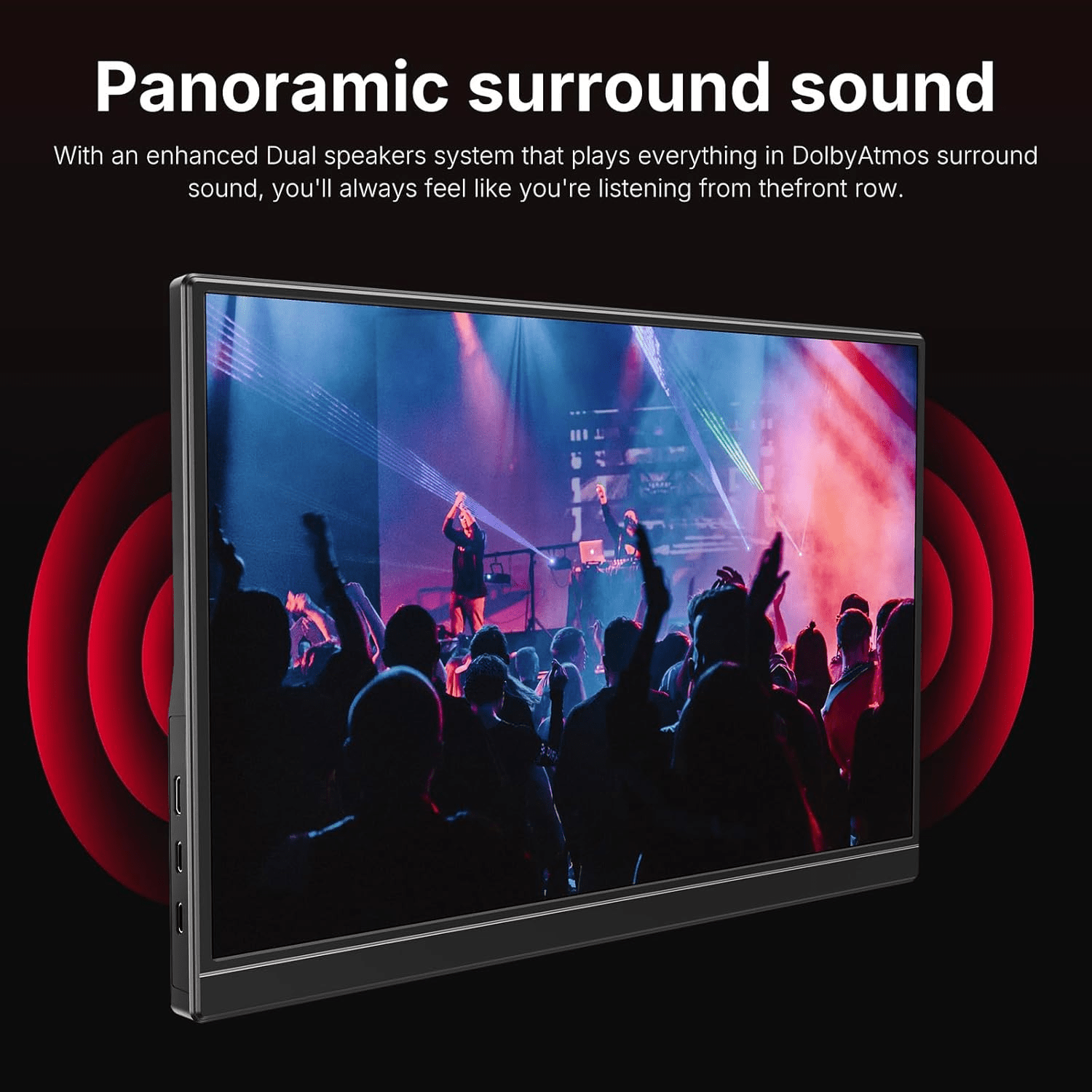 Monitor Portátil WGK 15,6" FHD 1080p USB - C Mini HDMI con soporte Negro - Bestmart