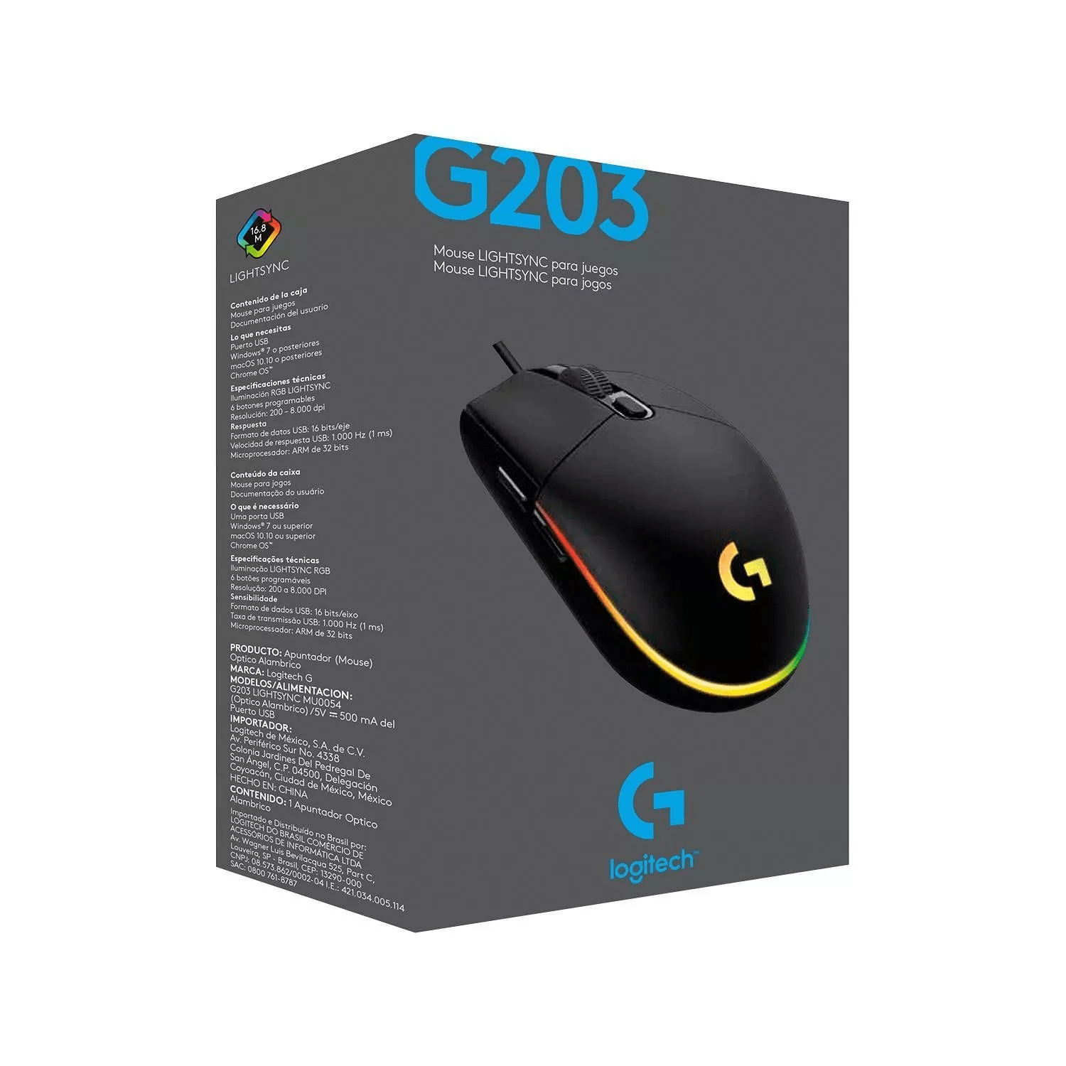 Mouse Gamer Logitech G203 RGB negro - Bestmart