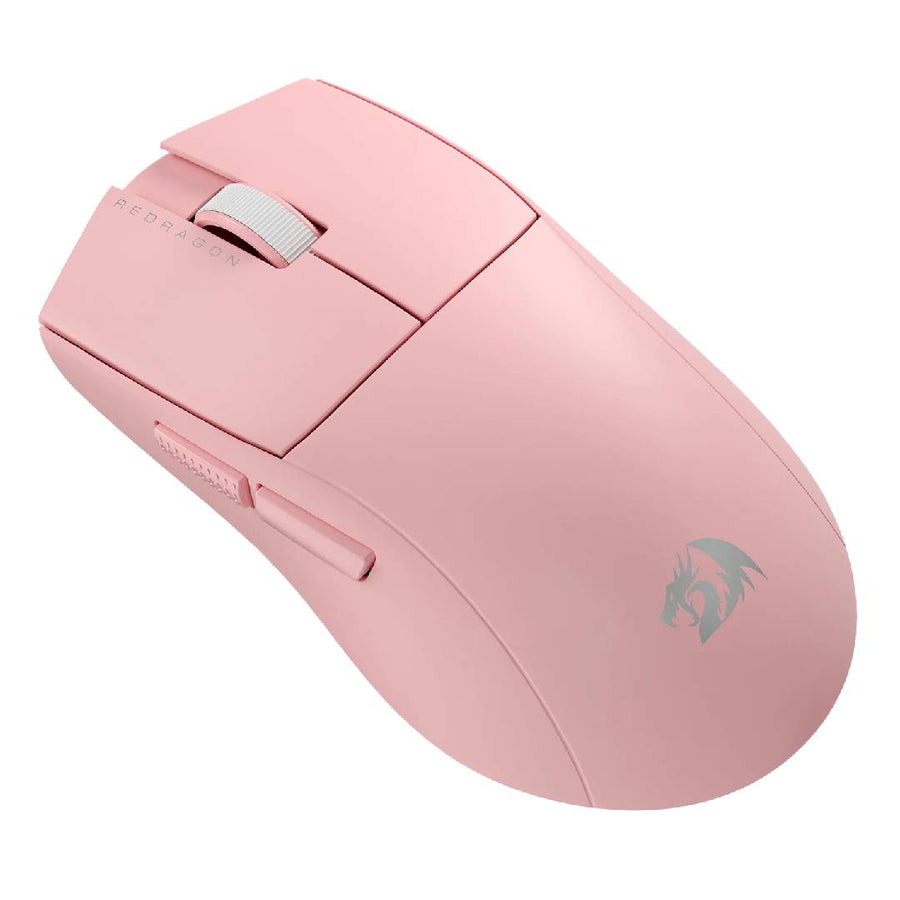 Mouse Gamer Redragon King Pro M916 Inalámbrico Tri-Mode Pixart 3395 1K Hz 16000 DPI - Rosado