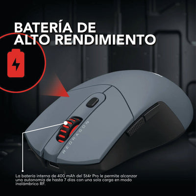 Mouse Gamer Redragon St4r Pro Inalámbrico Gris Open Box - Bestmart